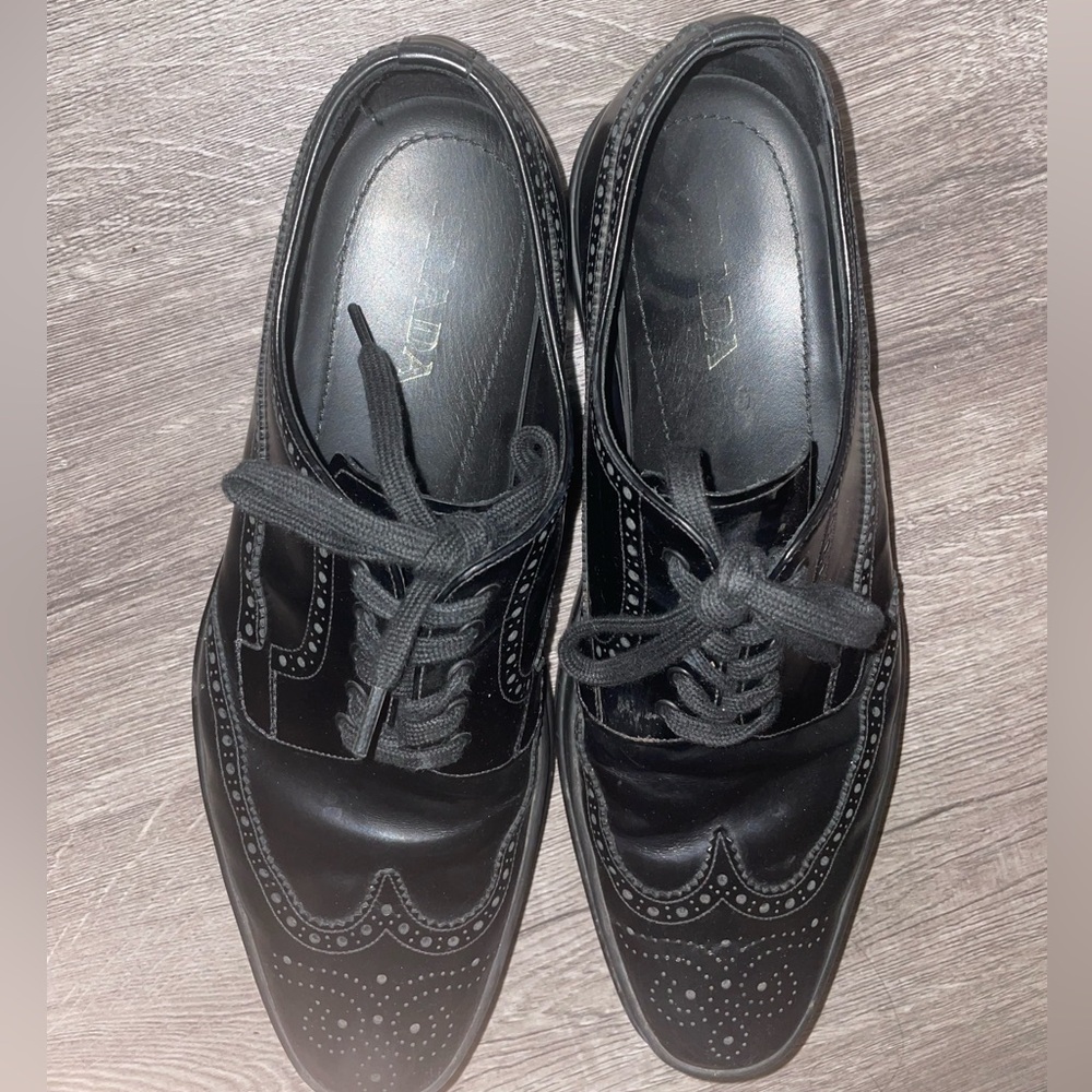 Prada Men’s Leather Lace Ups - Prada size 10 (us 11)